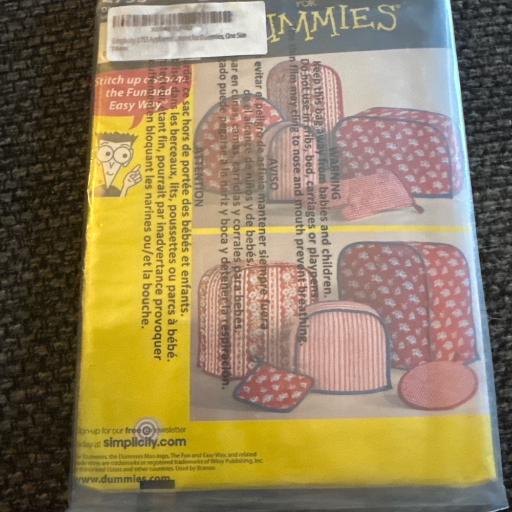 Simplicity 2753 Sewing Pattern for Appliance Covers – For Dummies – Sealed